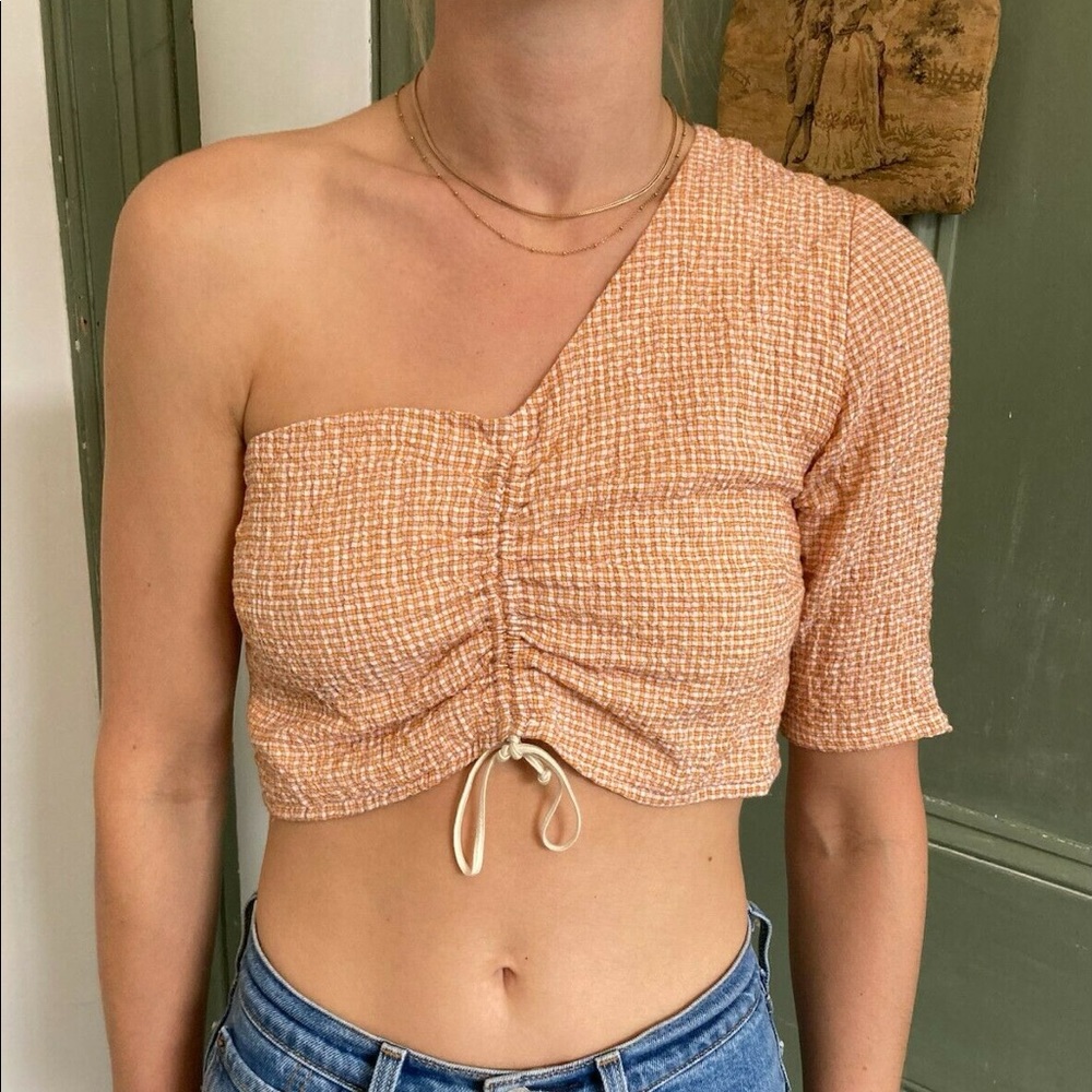 Paloma wool women’s orange olimpia one shoulder top